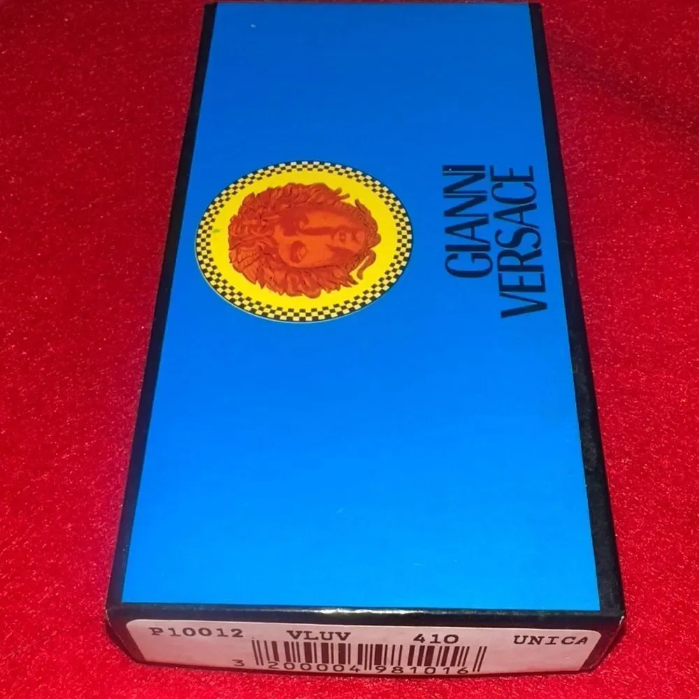NWT GIANNI VERSACE Vintage Silver/Black Medusa Keychain w/Dust Bag & Box